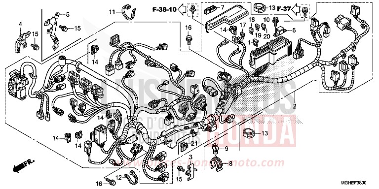 FAISCEAU DES FILS de VFR1200X "Crosstourer" DCT CANDY PROMINENCE RED (R342) 2014